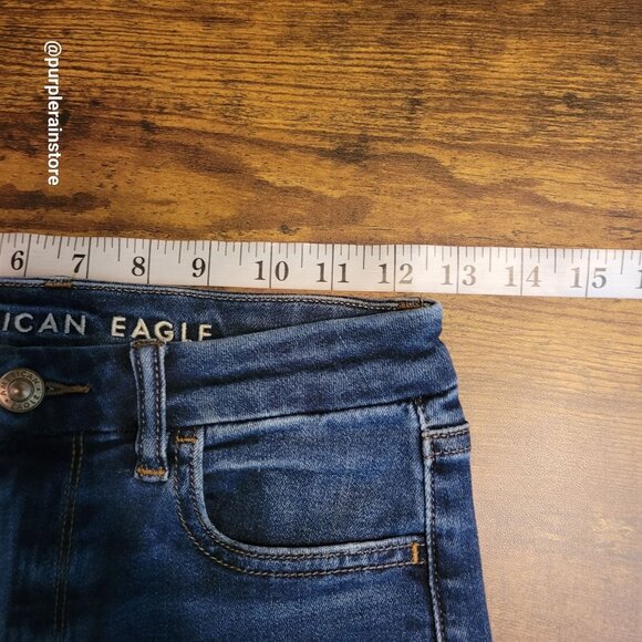 American Eagle Jeans 2 S Jegging Curvy Super Hi Rise Next Level Stretch Dark - Picture 8 of 13